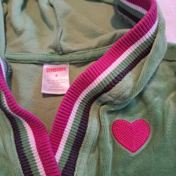 Gymboree girls size 9 Merry And Bright hooded green velour dress, VGUC - Picture 2 of 4
